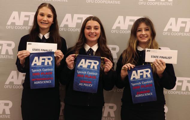 Grandfield students excel at Southwest District AFR Speech Contest