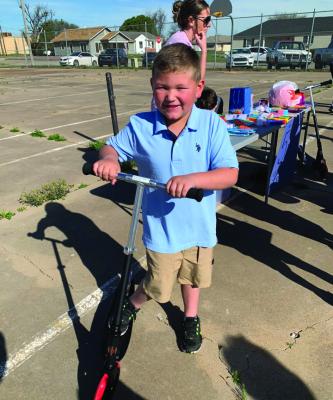 Kendrick Gray, son of Matt and Skylar Gray, won a grand prize in the five-seven age category at the Easter Egg Hunt held in Frederick Easter weekend.